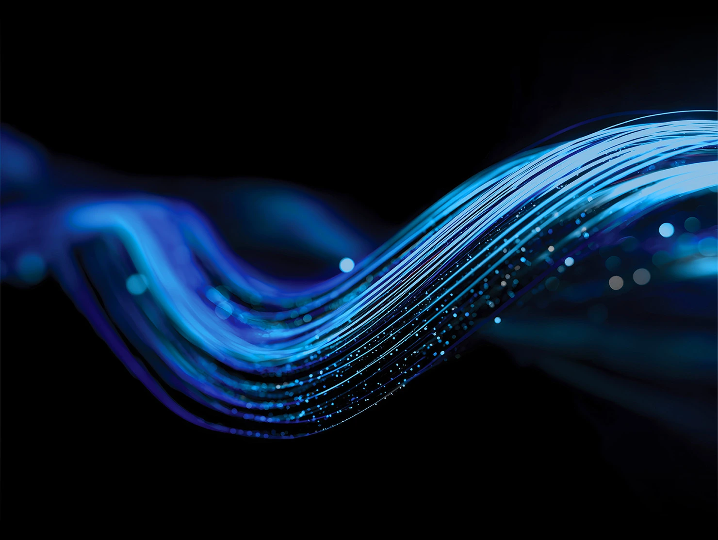 Graphical illustration of a blue digital wave