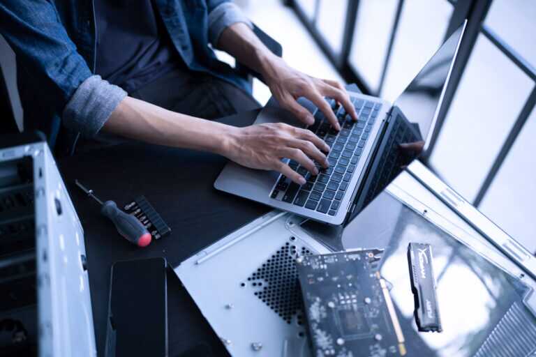 It Engineer Installing Hardware Equipment Development Facility E