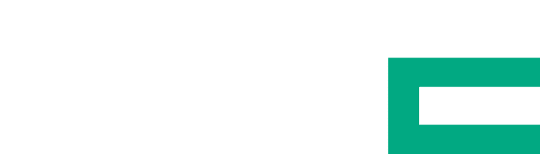 Hewlett Packard Enterprise white and green logo using the letters HPE