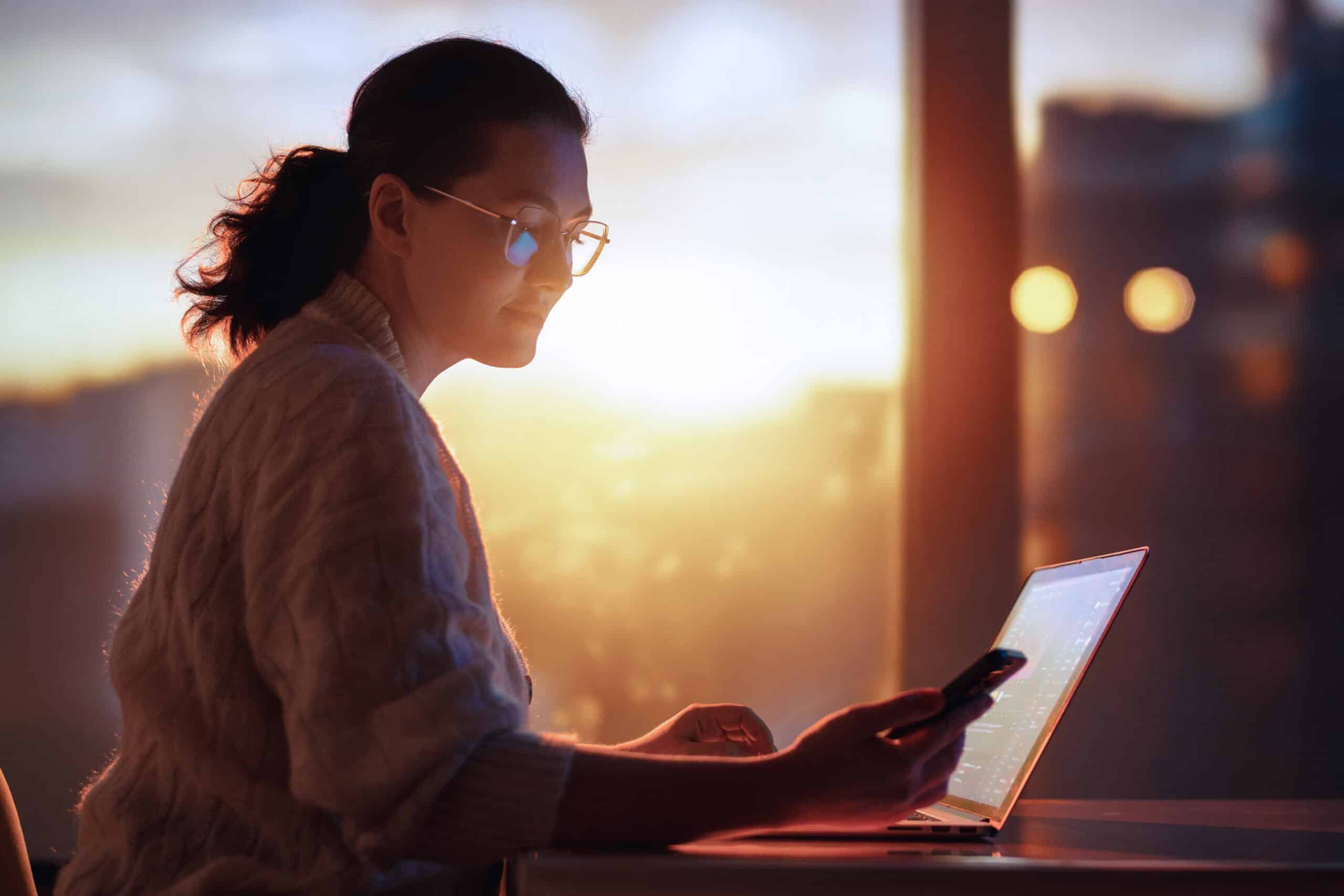 Businesswoman Working On Laptop