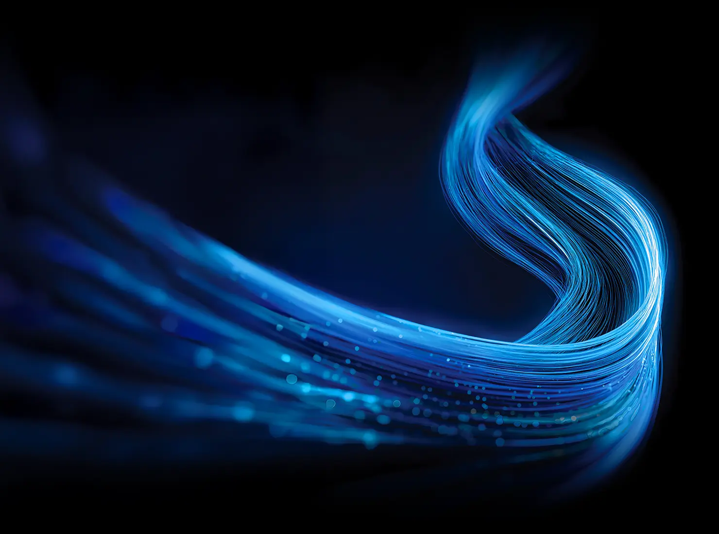 Graphical illustration of a blue digital wave