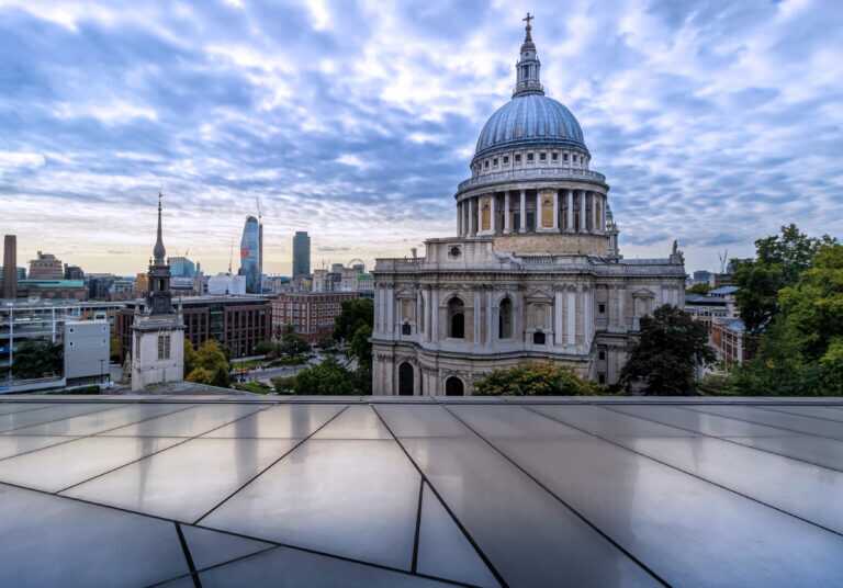 St Paul's Cathedral And City Skyline At Dusk, London, England, U
