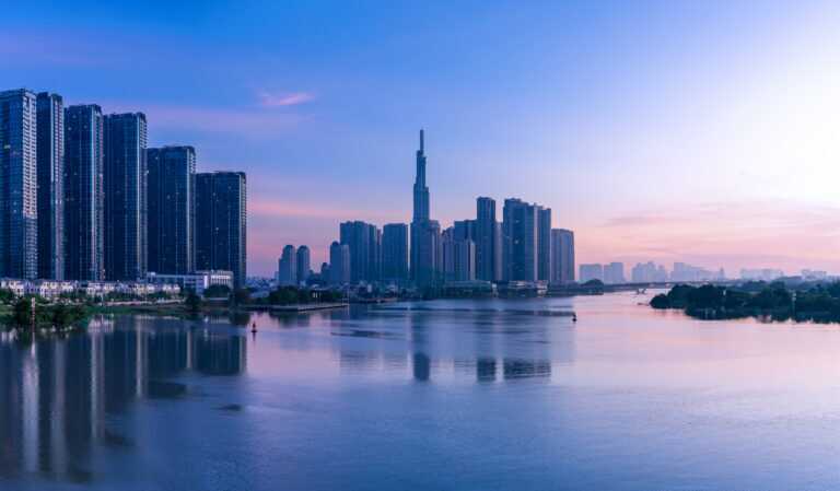 Landmark 81 And Other Modern Buildings Are Brilliant At The Dawn