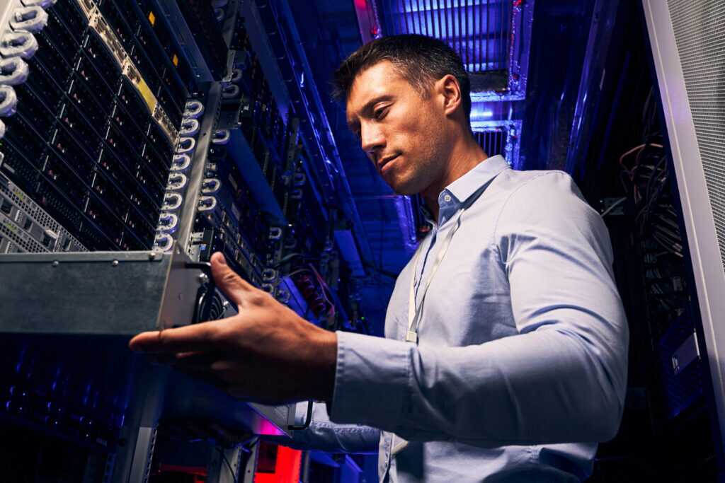 Expert Data Center It Technician Upgrading Hardware Equipment